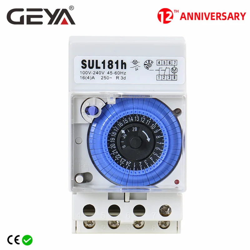 Free Shipping GEYA SUL181h Analog Mechanical Timer Switch 100V 240V 24