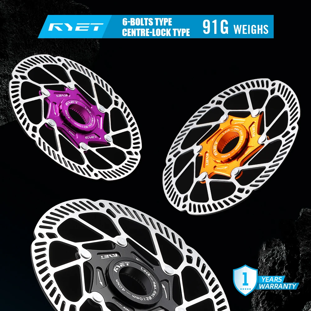 RYET Ultralight Floating Bike Disc Rotor 140mm 160mm - 6 Bolt & Center Lock Stainless Steel for Mountain Road Bicycle Cycling