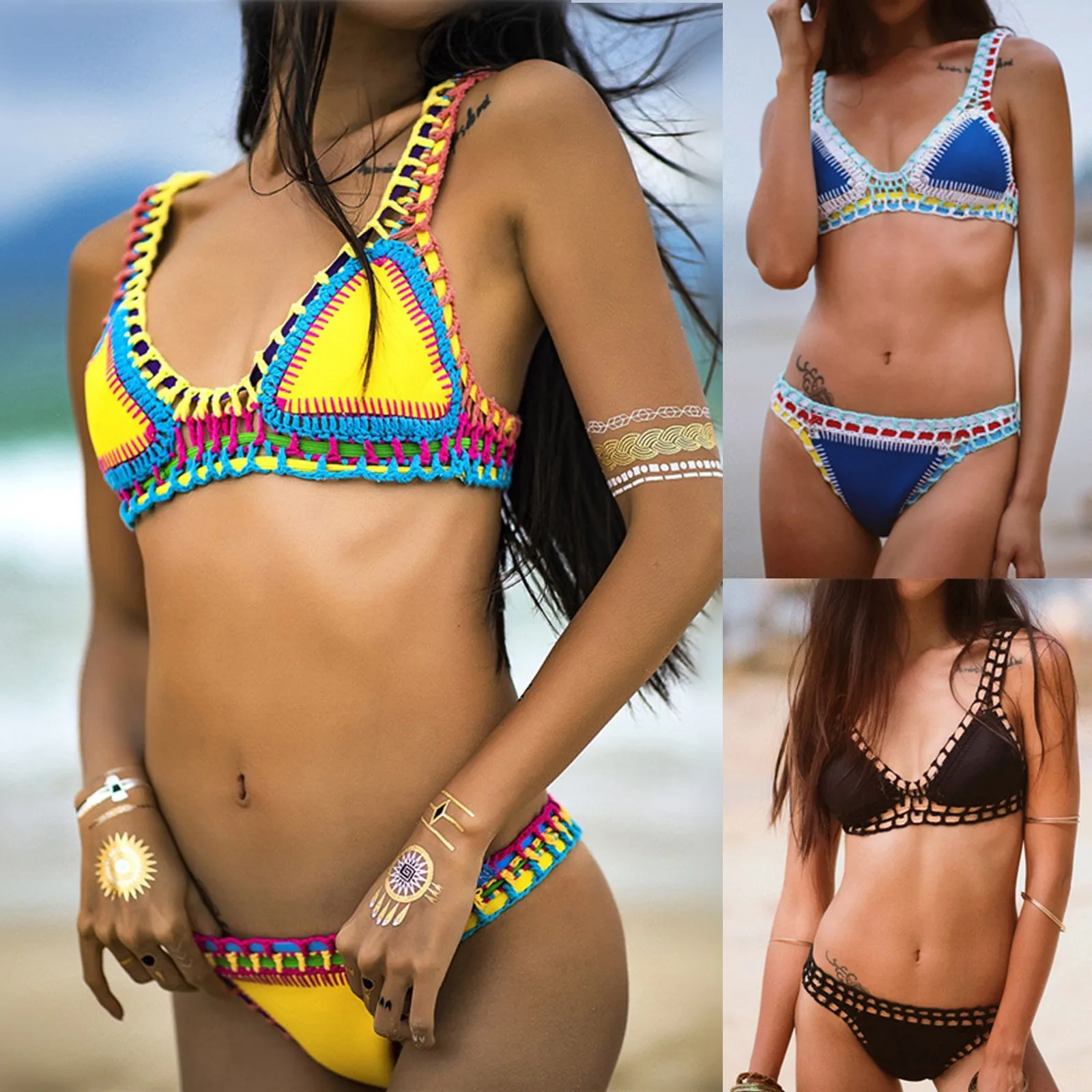 

Women's Swimsuit Sexy Bikini Swimsuit Print Swimsuit Beach Bathing Suit Scollop Backless Beach Cover Ups For Women Ropa De Muje