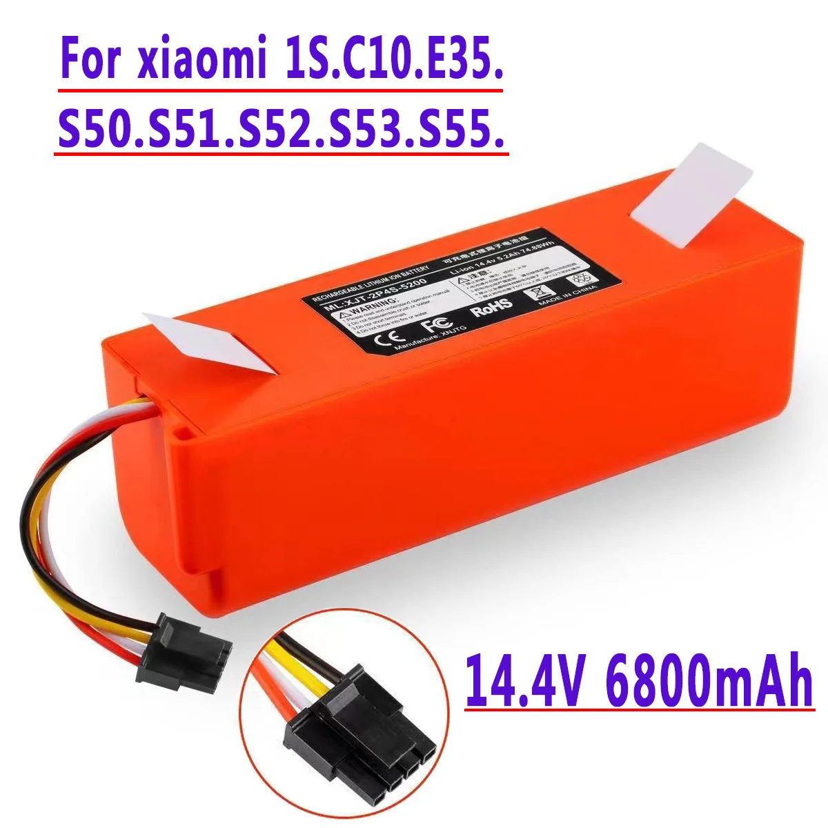 

14,4 V 6800mAh 100% новые аксессуары робот аспиратор для Roborock S5 Max S50 S51 S52 S55 и 1 S C10 E35 батарея Para