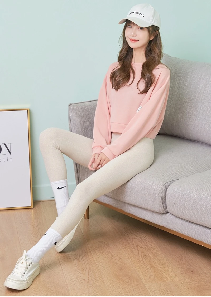 Autumn and winter women's thermal pants 500g lamb wool pure cotton high-waisted niners lady's extra thick leggings with velvet
