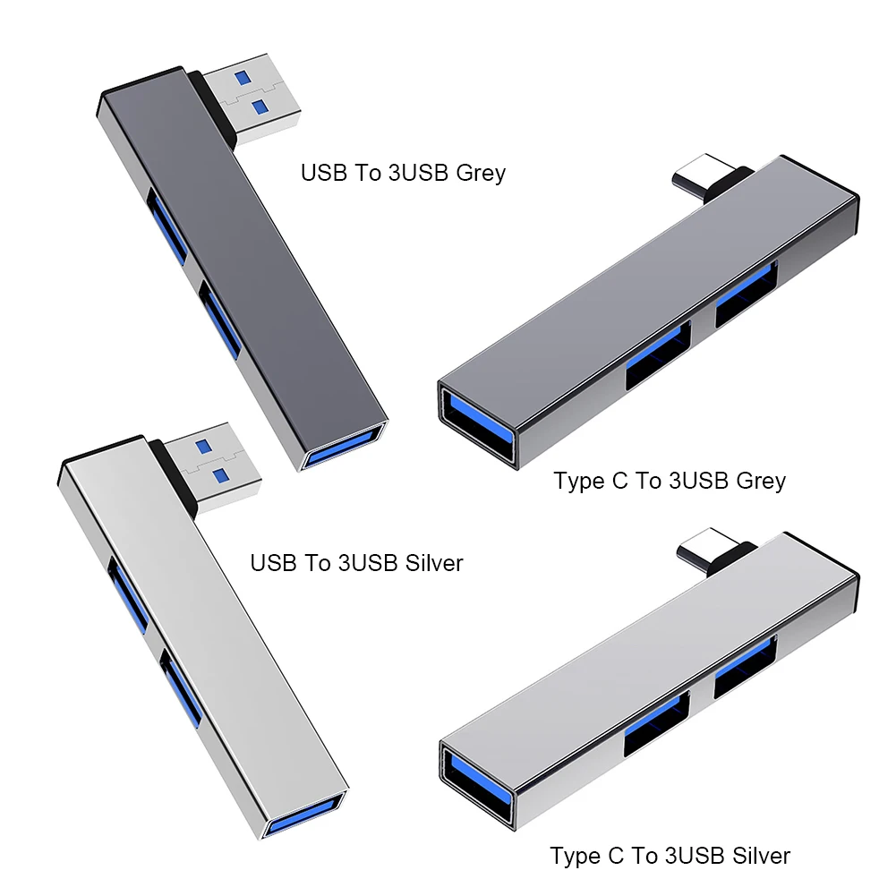 Compact Multiport 3-in-1 USB Hub with High-Speed 5Gbps Transfer
