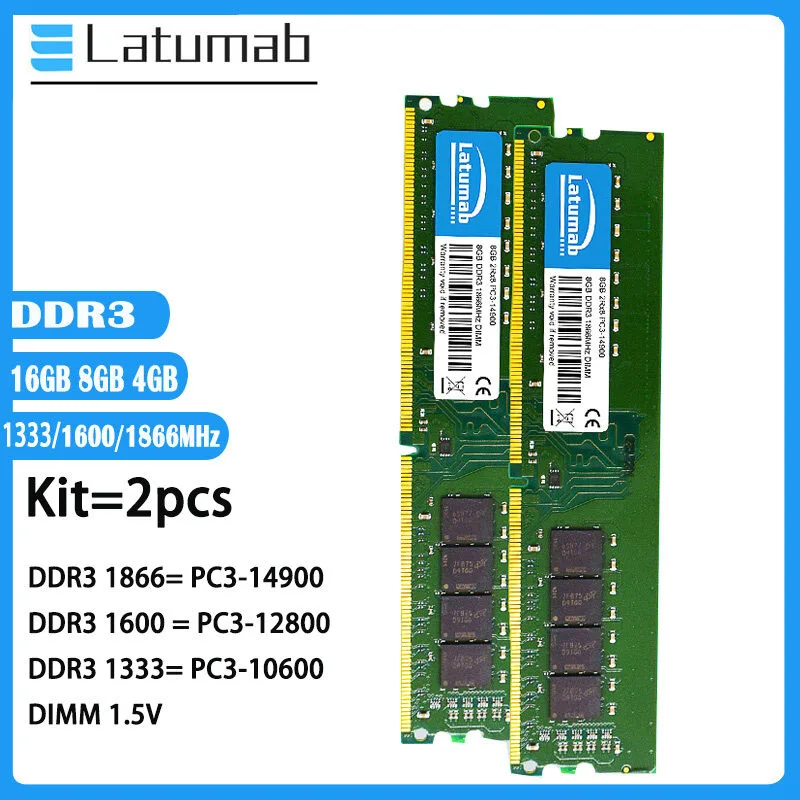 

Оперативная память DDR3, 16 ГБ, 2x8 ГБ, 8 ГБ, 1866 МГц, 1600 МГц, 1333 МГц