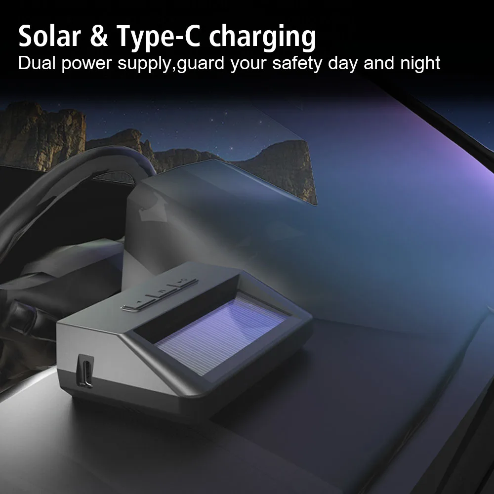 Sistemi di allarme di sicurezza automatici nel display della temperatura dell'auto Sistema di monitoraggio della pressione dei pneumatici per auto USB universale / TPMS solare - Image 5