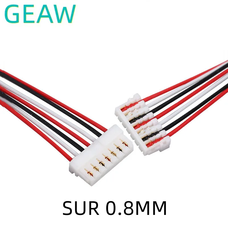 Connecteurs JST SUR 0.8mm 2P, fils 32AWG, isolés et organisés pour batterie UAV.