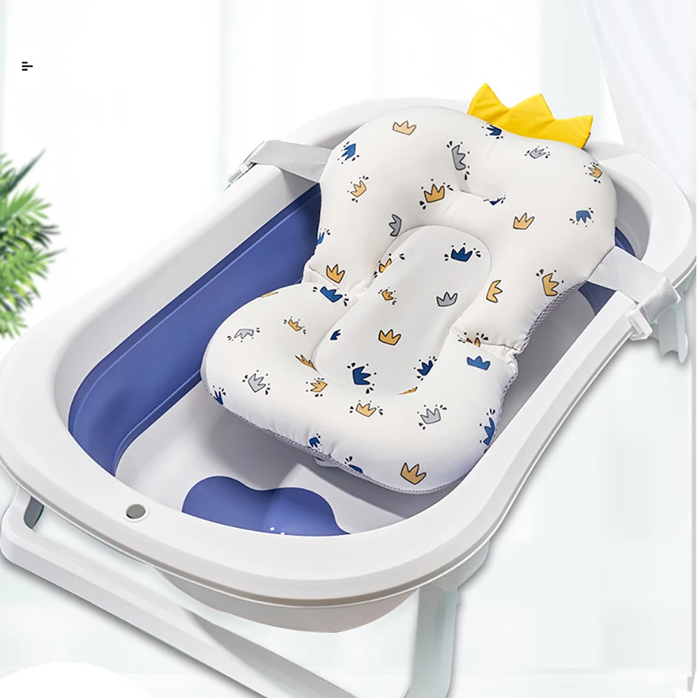 

Baby Bath Seat Support Mat Foldable Baby Bath Tub Pad Chair Newborn Bathtub Pillow Infant Anti-Slip Soft Comfort Body Cushion