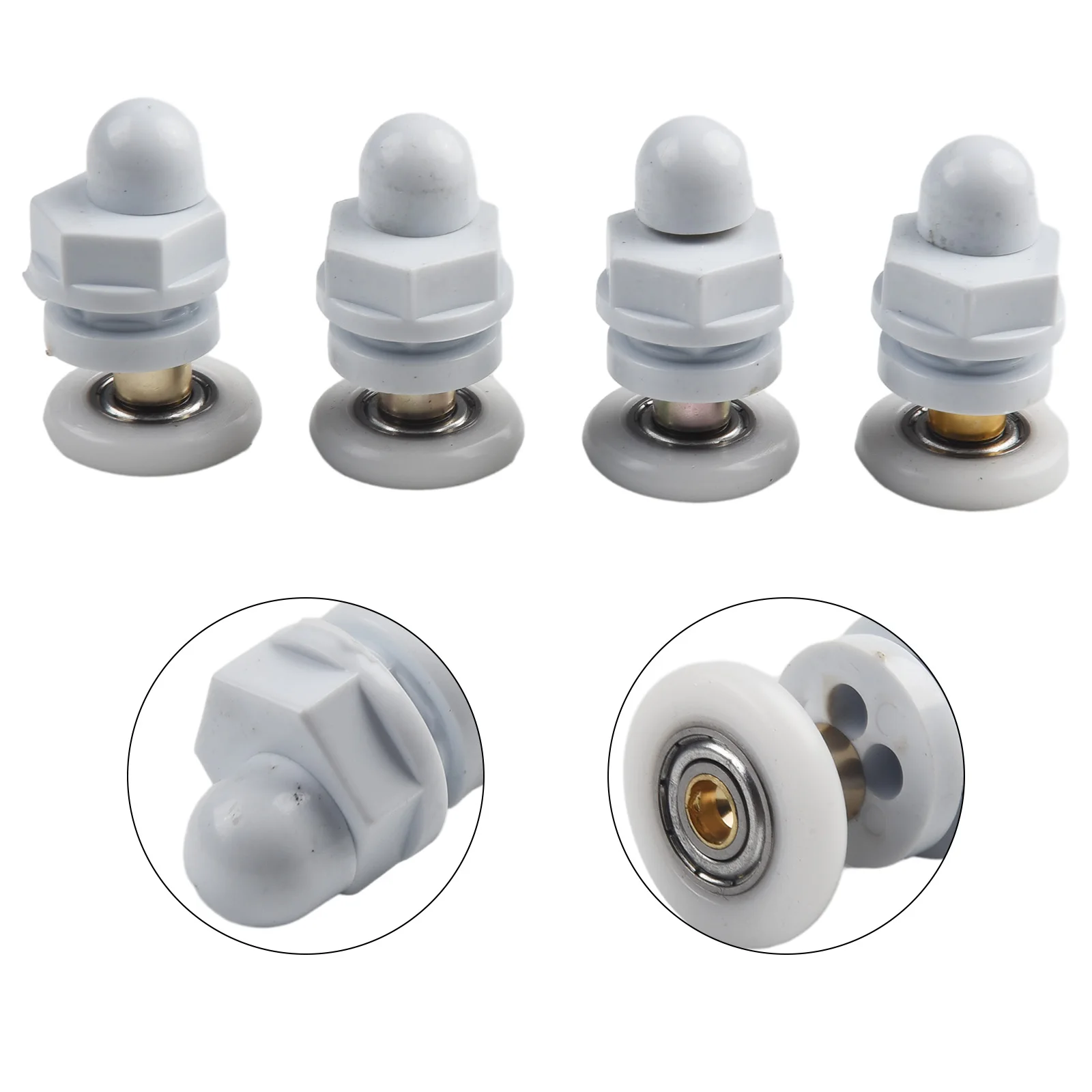 Shower Door Rollers 19/23/25/27/29mm Durable Rooms Cabins Pulley For 4-8mm Glass Doors 4x
