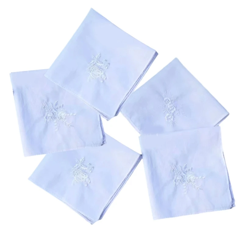 

28cm Plain Handkerchief for Female Casual Use Pocket Towel Hankie Cloth Breathable Square Handkerchief for Adult