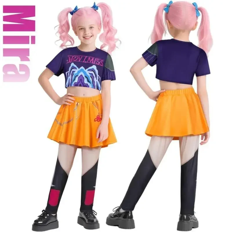 Costume Complet K-Pop Rumi Zoey Mira Pour Fille - Haut, Pantalon Et Perruque - Cosplay, Halloween, Jeux De Rôle