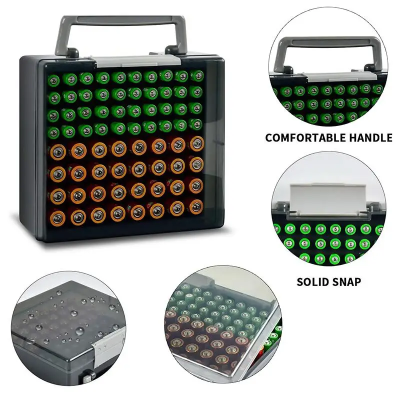 Organizzatore per Batterie, Contiene 72 Batterie AA AAA, Scatola Portabatterie, Contenitore per Garage, Organizzatore per Cassetti Domestici, Dispenser Portabatterie - immagine 3