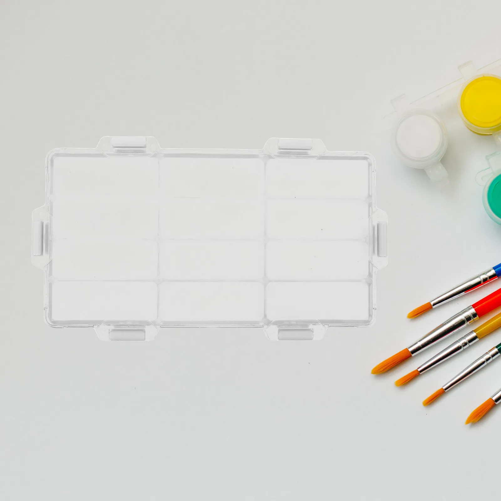 12칸 수채화 팔레트 미니 에어타이트 실리콘 씰 누수 방지 휴대용 여행용 페인트 트레이 소형 플라스틱 색소통