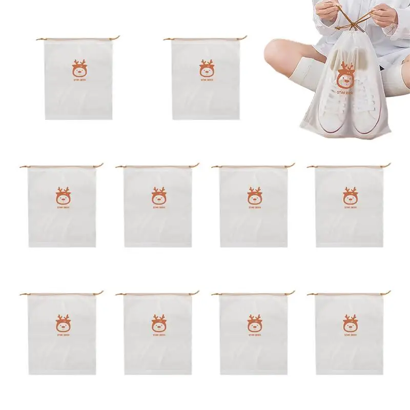 

10 шт., прозрачные мешки для переноски обуви с защитой от пыли и влаги