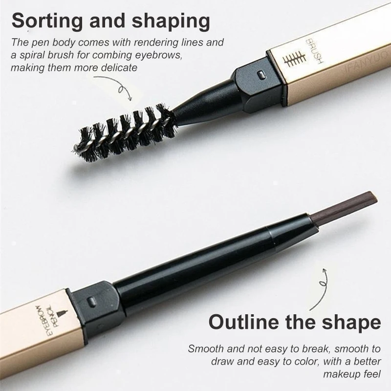 Waterproof Matte Eyebrow Pencil With Brush Long Lasting Tint_voghion.com