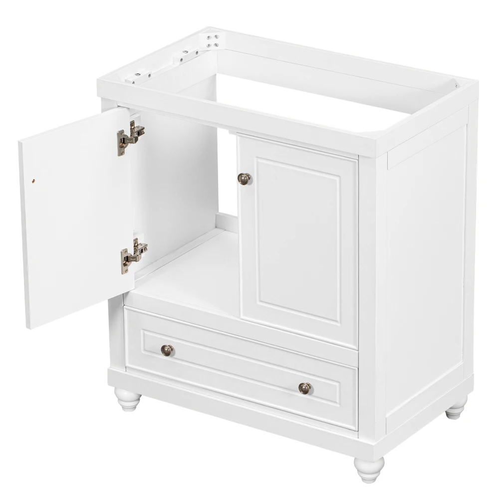30" Bathroom Vanity with Sink, Combo, Cabinet with Doors and Drawer, Solid Frame and MDF Board, White (Old Sku:JL000006AAK) 4