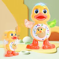 1set Can sing, dance, sway cartoon ducklings, electric lighting and music toys (requires self prepared batteries) 1