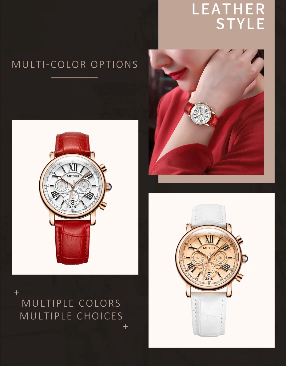 MEGIR Fashion Women Bracelet Watches Top Brand Luxury Ladies Quartz Watch Clock for Lovers Relogio Feminino Sport Wristwatches