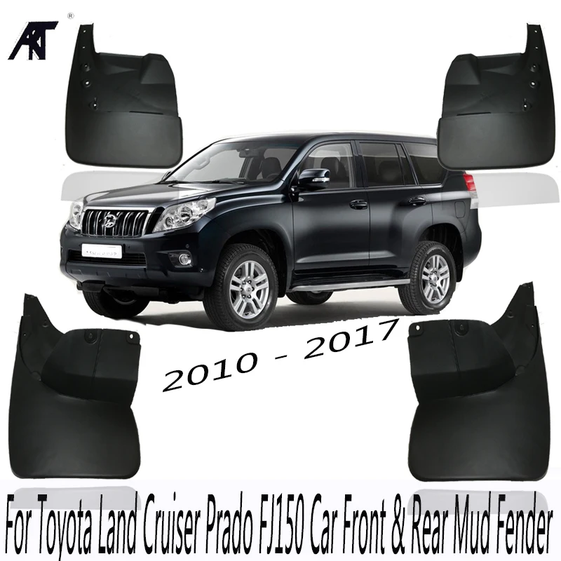 

Black Front & Rear Mud Guard Fender Flaps Splash Mudflaps Mudguard Trim For Toyota Land Cruiser Prado FJ150 10-17 Mudflaps