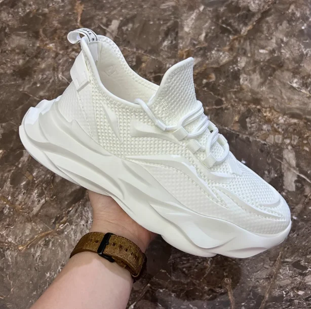 Men's shoes 2024 summer breathable shoes platform daddy shoes trend everything with lightweight flying mesh surface casual sport 4