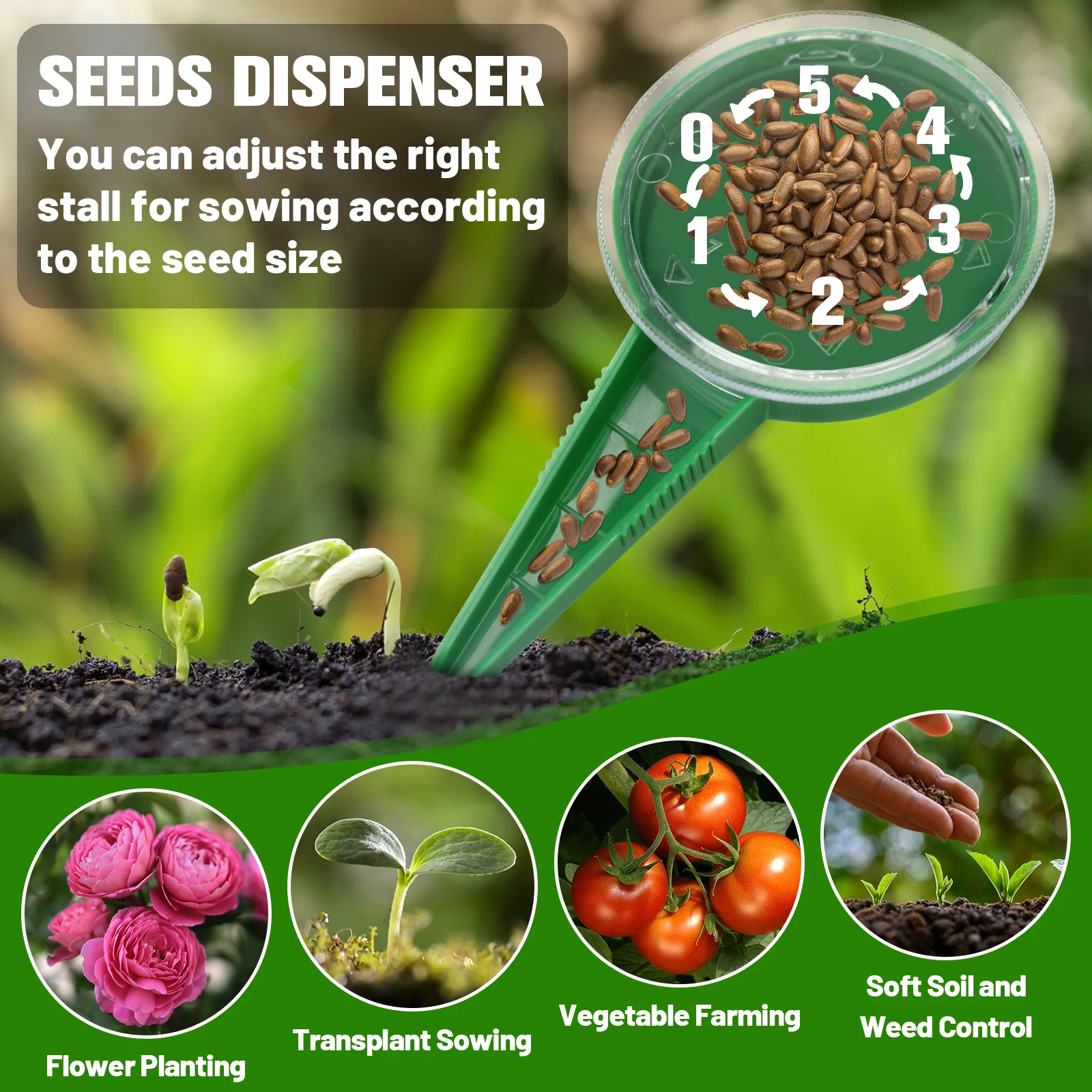 4PCS Seeder Garden Plastic Household Plant Garden Tool Set Seeding Transplanting Machine Soil Punch Cuttage Seedling Raising garden auger bits handheld planting tool