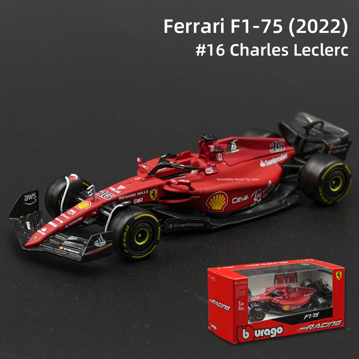 Bburago 1:43 ferrari 2022 F1-75 Druckguss Fahrzeuge Sammler modell Formel Rennwagen Spielzeug
