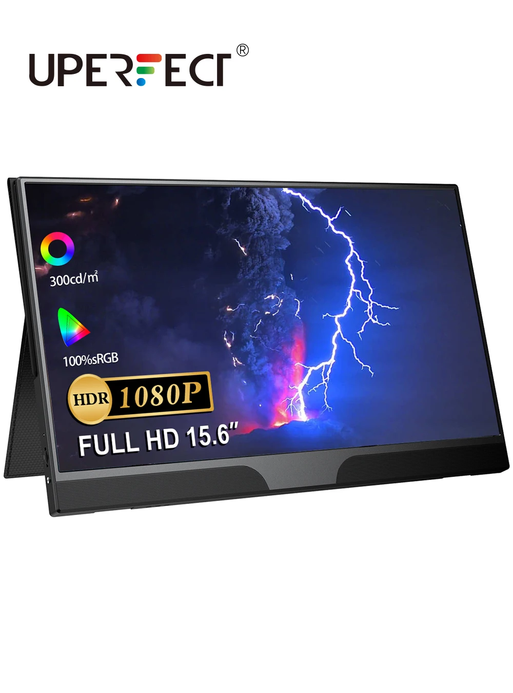 Uperfect 15.6'' 100% Srgb Monitor Portatile 1080P Secondo Monitor Schermo Esterno Per Mac Laptop Pc Android Xbox Ps4/5 Switch Gamer