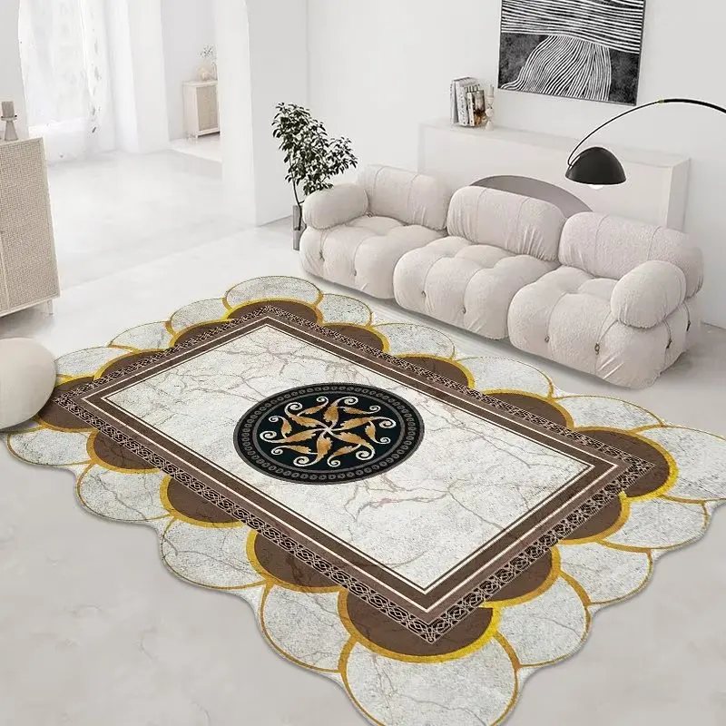 3d Visual Floor Mat For Bedroom Bedside, Thickened Golden Diamond