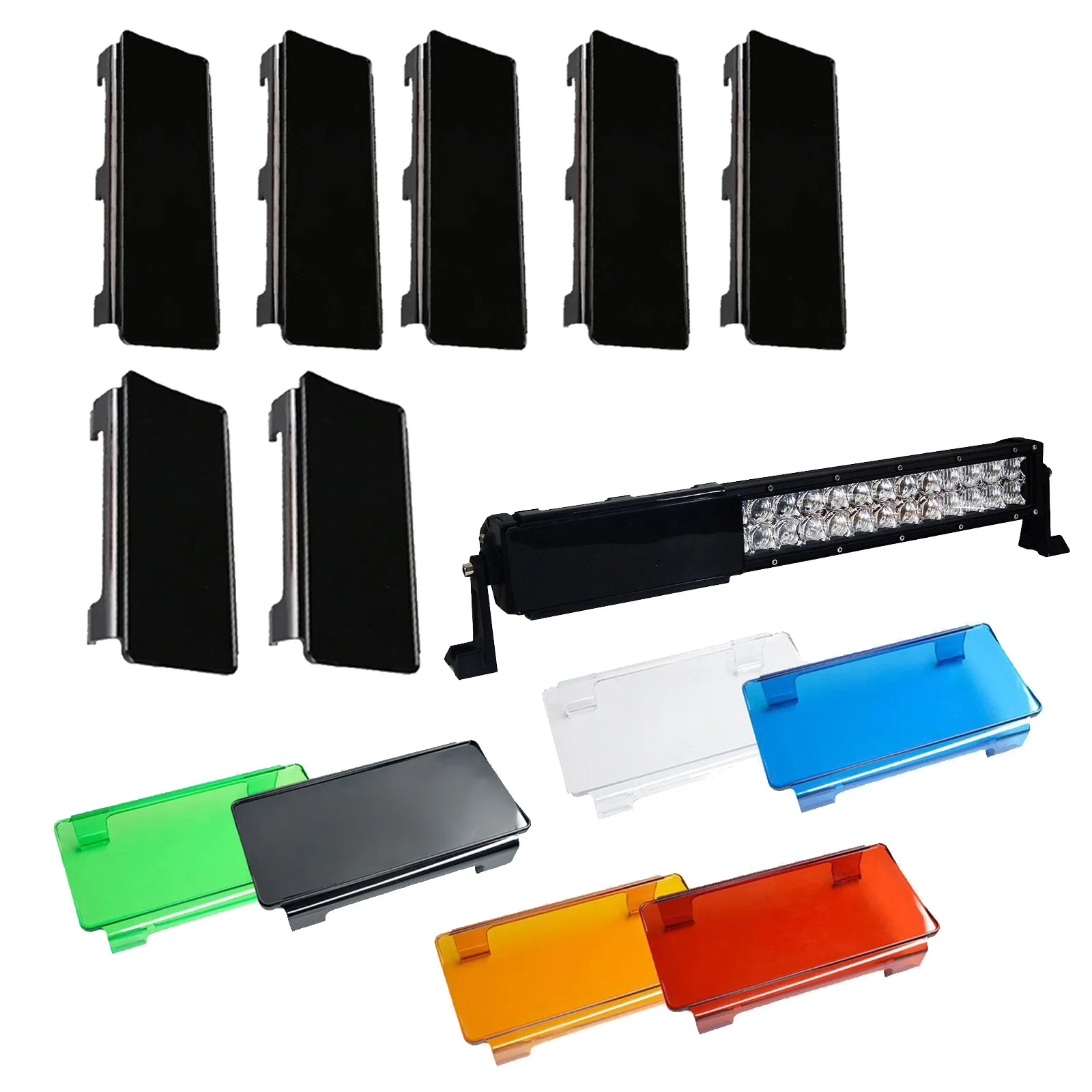 

52inch Led Light Bar Lens Cover 6" 8" Snap on Protect Cover Dustproof Cover for Off-road ATV SUV Truck 4WD Straight Curved Bars