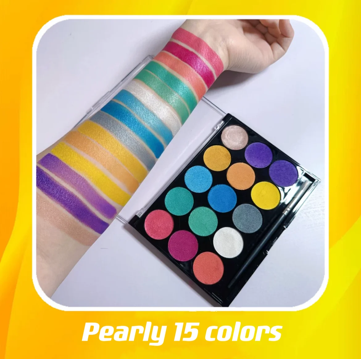 High Pigment 15 Color Popular Uv Pearly Water Activated Eyeshadow