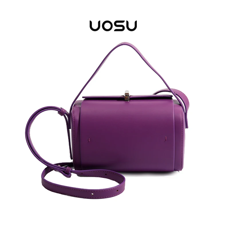 

Hobo Bags for Women Trend 2023 Luxury Brand Designer Square Women's Party Handbags Mental Buckle Boston Purple Shoulder Bag