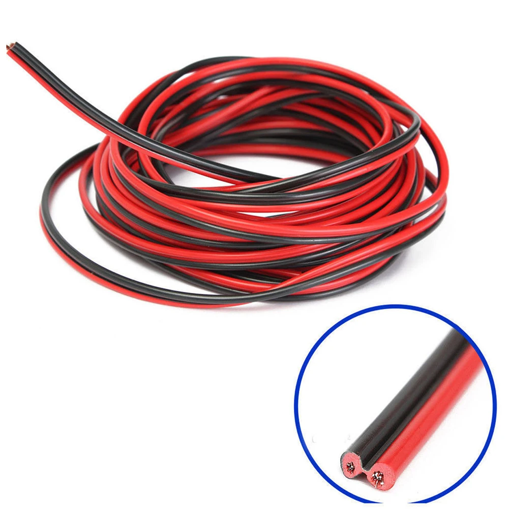 

High Quality Extension Cable Lighting Accessories Red Speaker Cord Universal Wire 22AWG 2pin 3528 5050 5630 Black