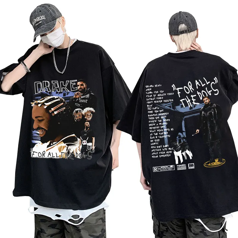 

Drake T-Shirt for All The Dogs Graphic T Shirts Men Women's Rap Album Shirt Hip Hop Vintage Cotton Tee Shirt Short Sleeve Tops