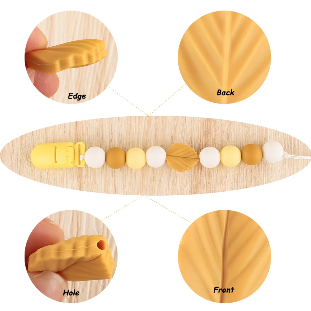 10/20pcs Mini Leaf Silicone Beads Jewelry Making Food Grade DIY Pacifier Chain Necklace Accessories Make Bracelets silicone beads