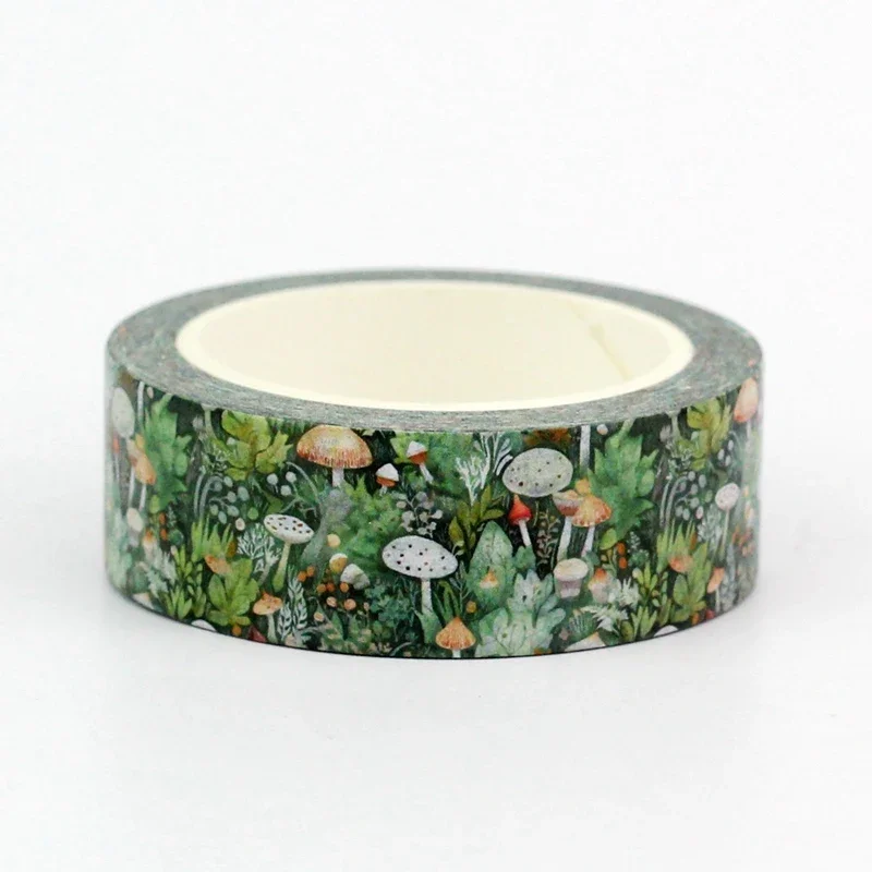 NEW 1PC 10M Decor Forest Leaves Mushrooms and Ferns Washi Tape for Scrapbooking Craft   Masking Tape Cute Journal Stationery 2