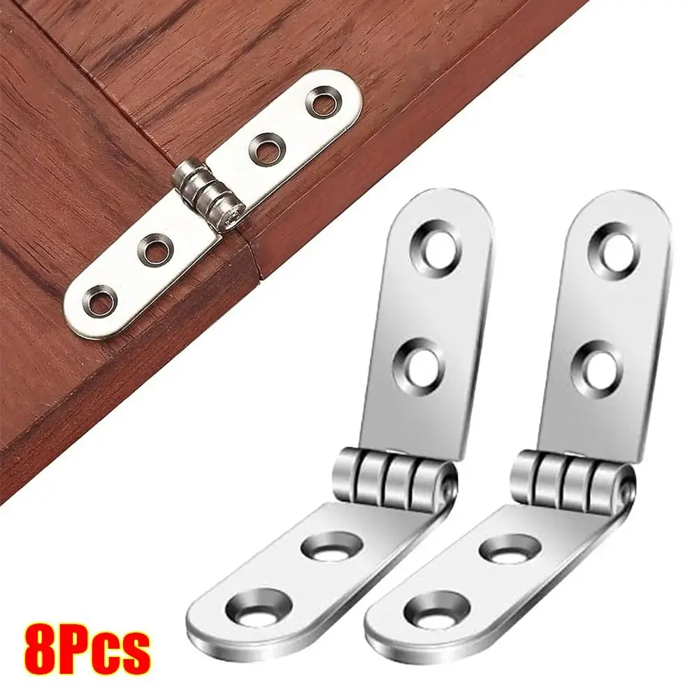 8Pcs 270 Degree Foldable Hinge Flap Screw-On Hinges For Cabinet Door Metal Hinge Furniture Heavy Duty Hardware Accessories