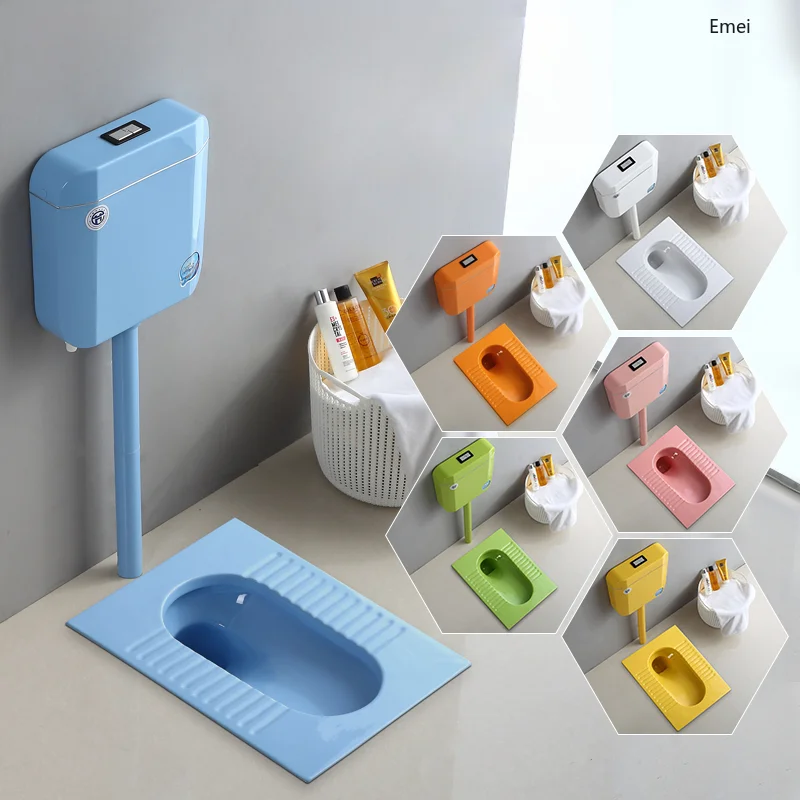 Color Deodorant Potty Chair Urinal Bathroom Household Ceramic with Water Trap Inductive Water Tank