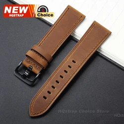 Premium Genuine Leather Watchband Replacement - Universal Strap - 20mm (Deep Brown)