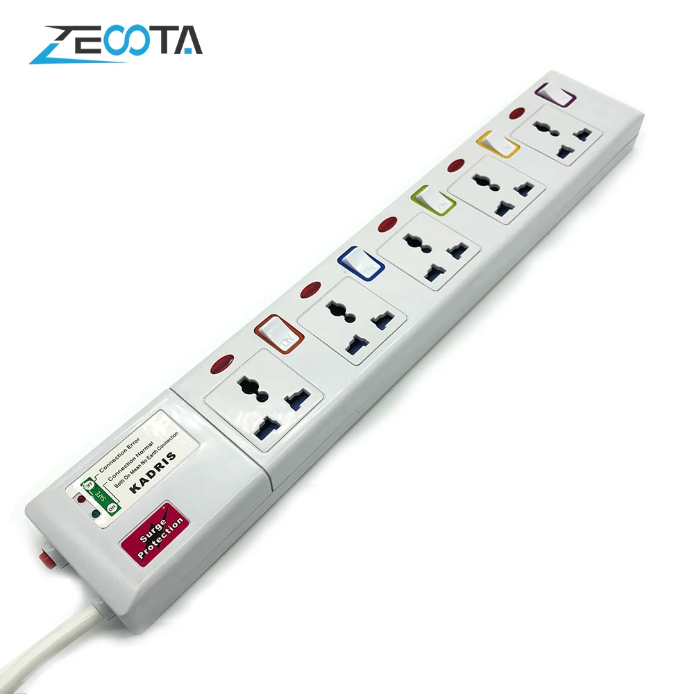 Power Strip Socket 5 Way Ac Universal Outlets Plug Surge Protector