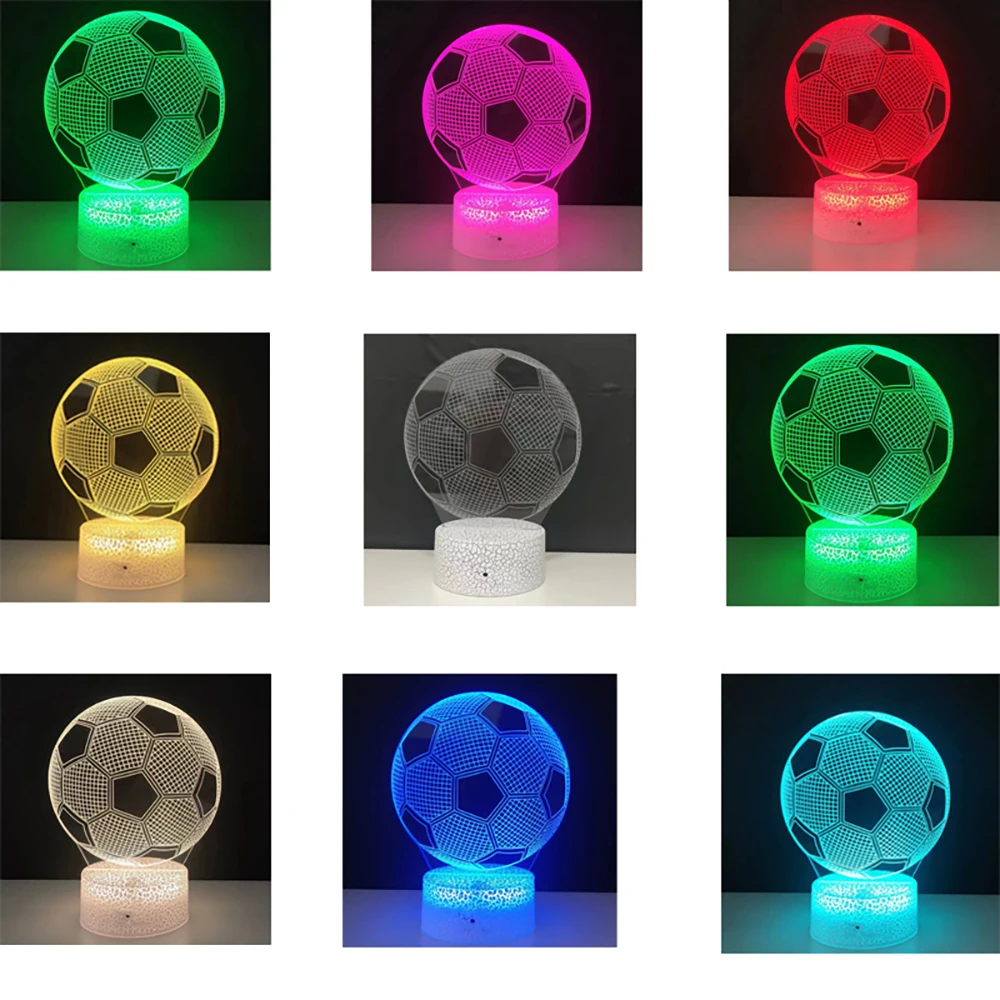 3d Illusion Child Night Light Football Ball Touch Sensor Remote Nightlight for Kids Bedroom Decoration Soccer Table Lamp Gift 5