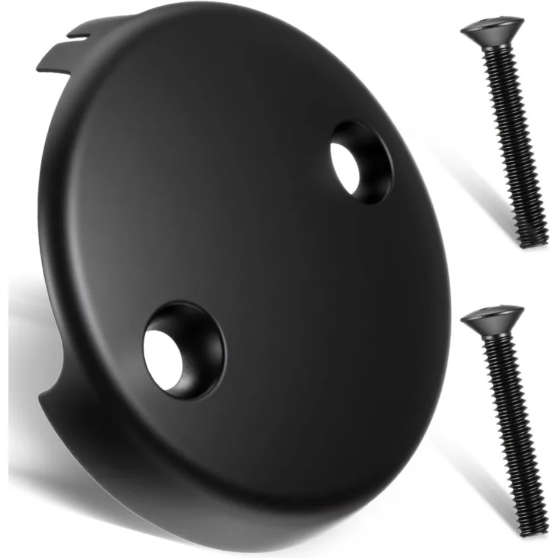 2-hole Bathtub Overflow Drain Cover with 2 Screws Overflow Plate Suitable for Most Standard Bathtub Drainage Accessories