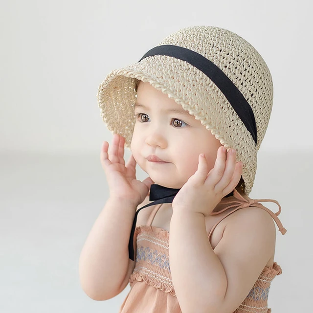 Beach Baby Straw Hat, Straw Cap Girl Hat, Newborn Straw Hat