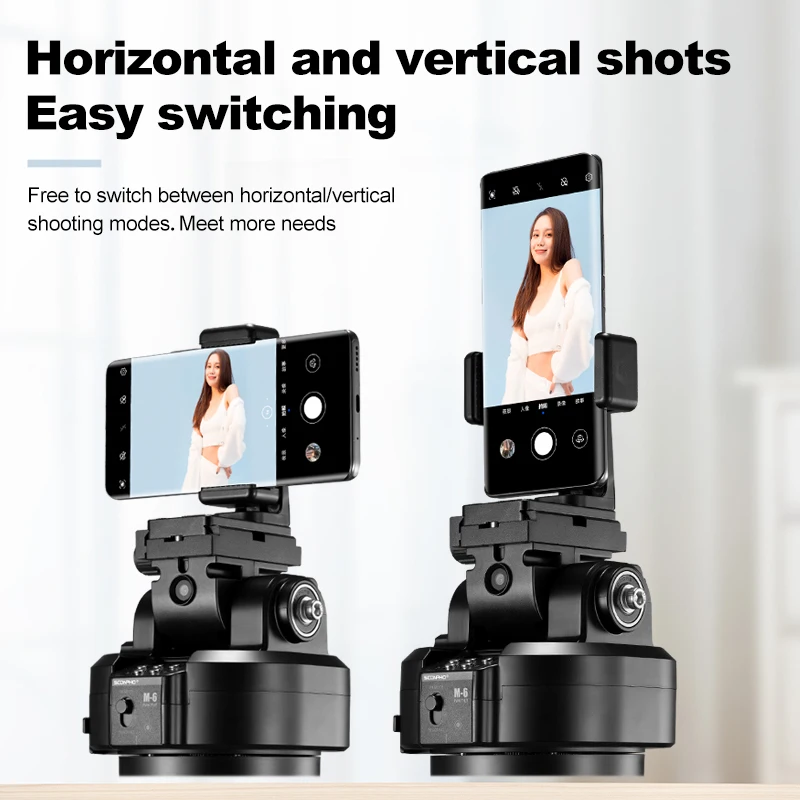 SOONPHO Motorized Panoramic Gimbal Tripod Head Wireless Remote Control AI Face Tracking 2KG Bearing Head Camera Phone