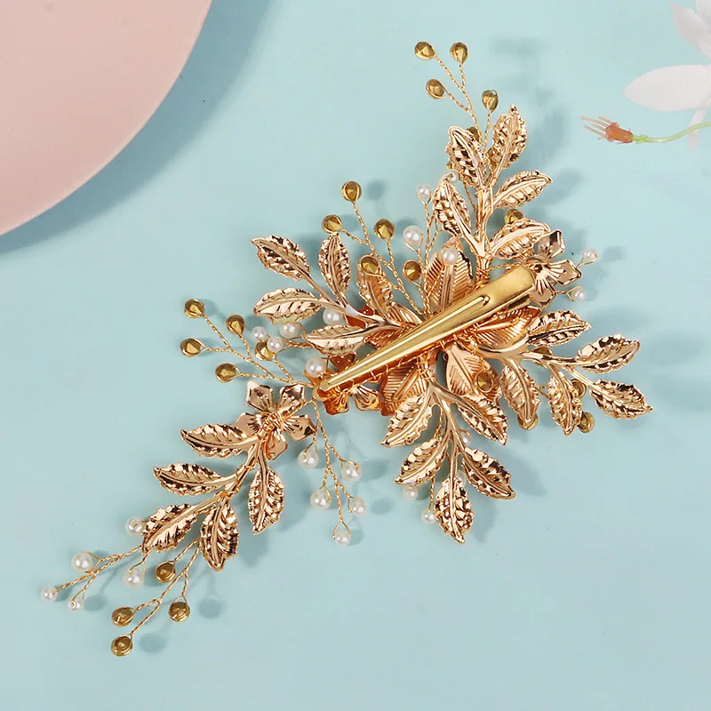 Bridal Hair Accessories Hair Accessories Flower Leaf Pearl Rhinestone Hair Clip Bridal Headpiece