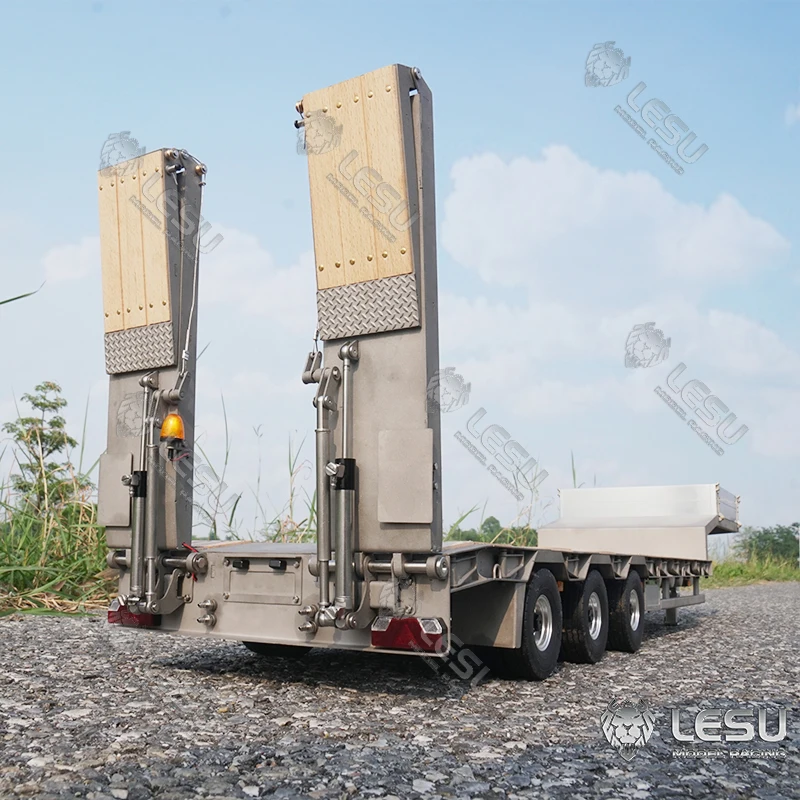 SALE 1/14 LESU RC Metal Hydraulic Trailer Electronic Lifting Legs for Tamiyaya Remote Control Car Tractor Truck Model TH16847 3