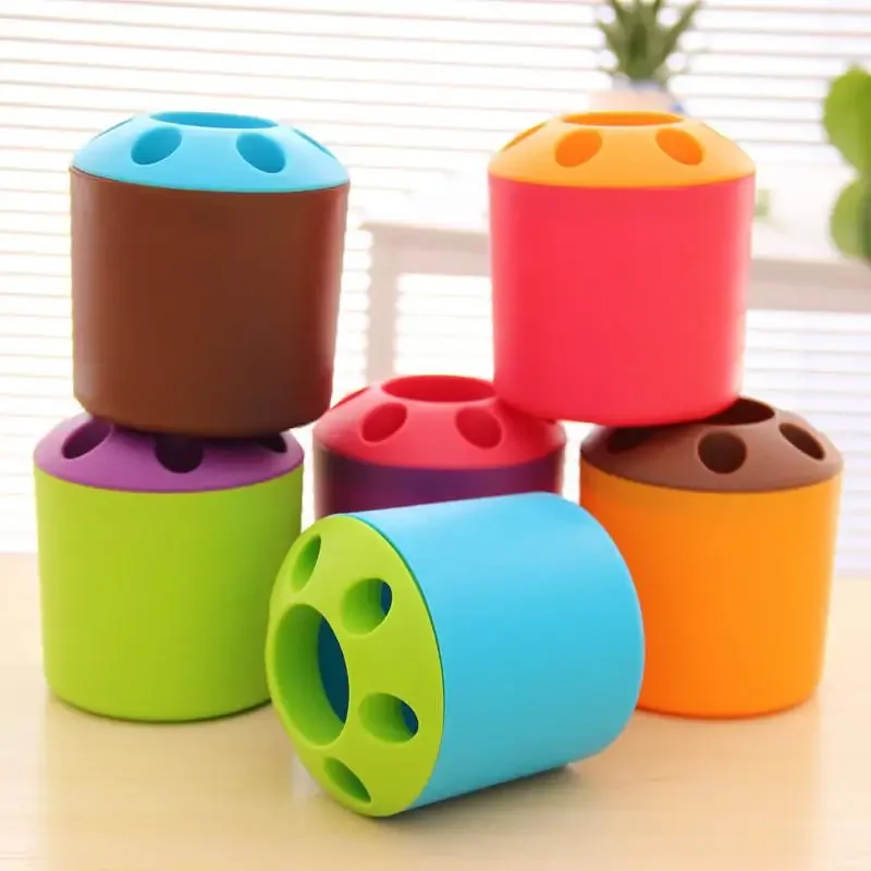 2pcs Creative Home Toothbrush Holder Multi-purpose Plastic Toothbrush Storage Tube Daily Necessities