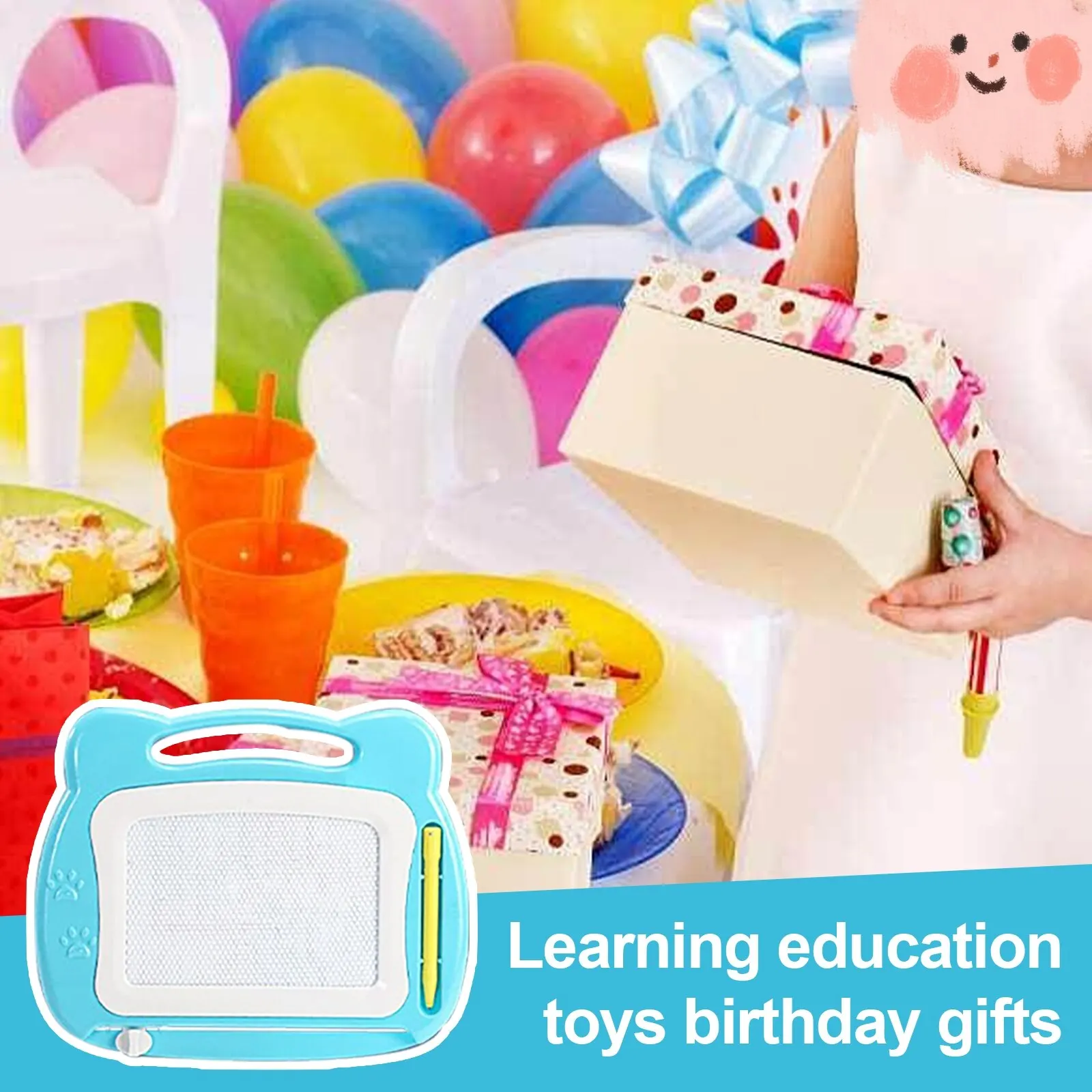 Mini Magnetic Drawing Board Portable Erasable Colorful Writing Pad Toy For Kid Toddlers Babies With One Pen Best Birthday Gift