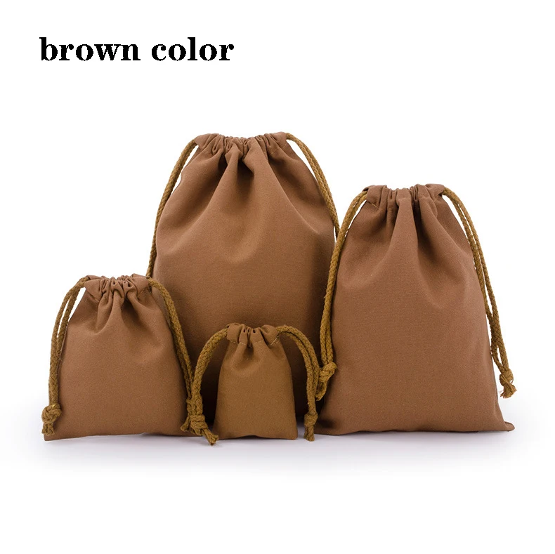 Versatile Cotton Canvas Drawstring Tote Bag - Portable and Foldable Organizer