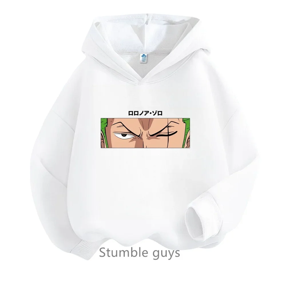 Ropa de primavera y otoño para niños, sudadera de una pieza para niños, ropa para niñas, sudadera de dibujos animados de Anime Luffy Zoro, traje para adolescentes, camisetas con capucha de Sonic