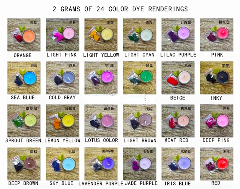 20 colors 2g /bag Candle Dye Paints for Soy Wax Candle Oil Colour Coloring Dye Making Supplies Eid Mubarak DIY Gifts