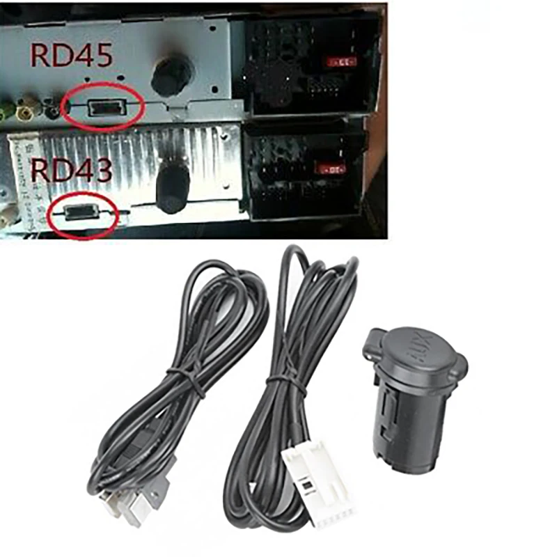 

Car Stereo Male USB AUX Cable Set For Peugeot 206 207 307 308 407 408 508 607 For Citroen C3 C4 C5 C6 For RD43 RD45