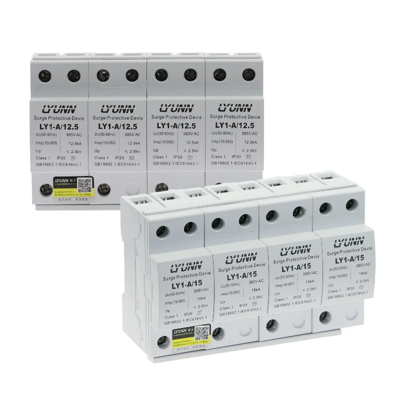 Ac Spd 2P/3P/4P 12.5Ka-15Ka-25Ka-50Ka 385V Protezione Da Sovratensione Protezione Contro I Fulmini Scaricatore A Bassa Tensione